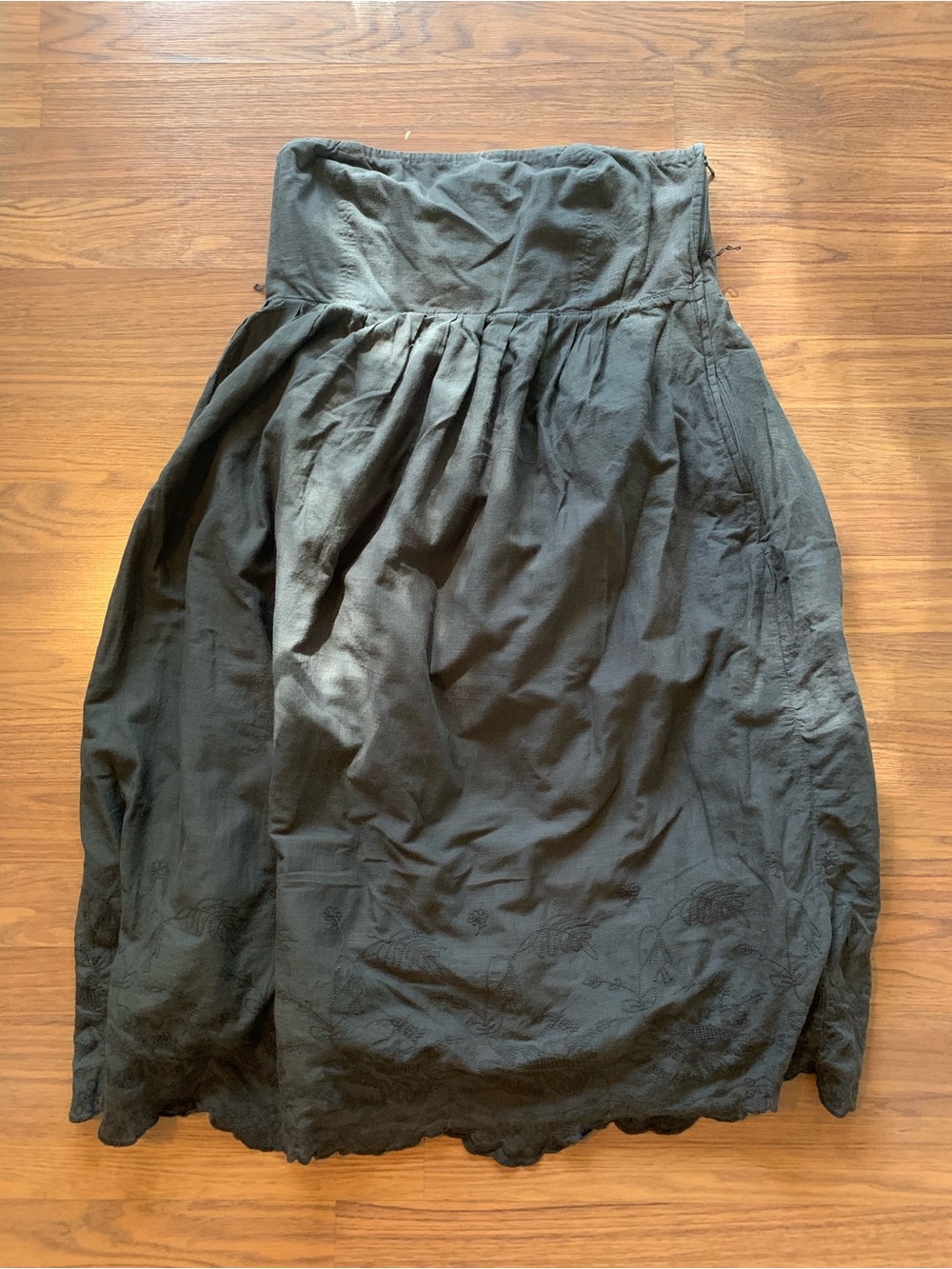 Vintage Gap Dark Gray Strapless Dress 12 | 100% Cotton